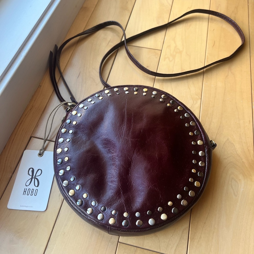 Hobo deep plum Leather Crossbody Bag